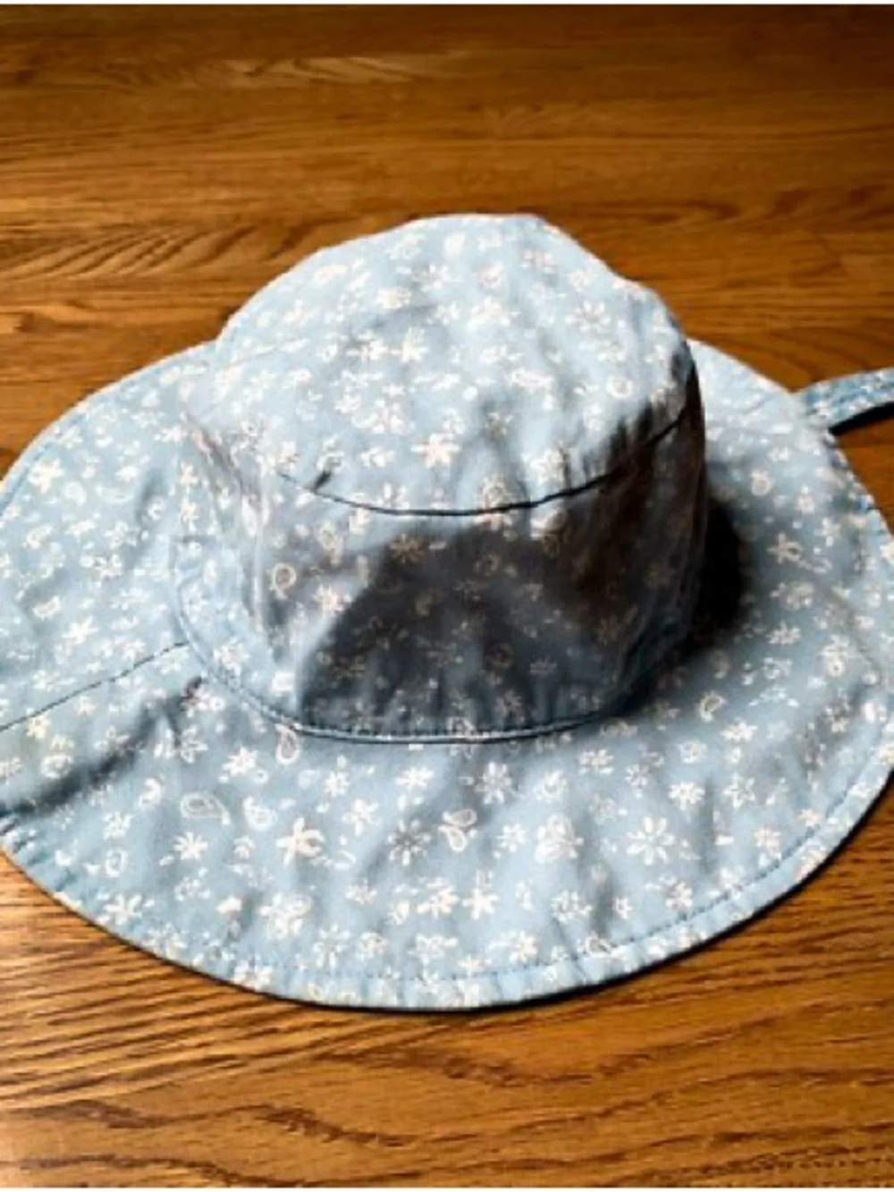 Zara Light Blue Floral Girl Sun Hat